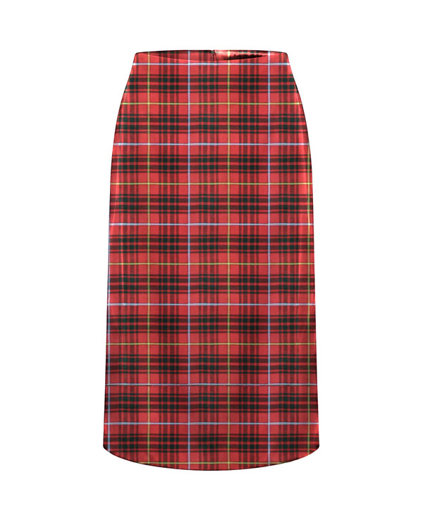 Bruce Beige Plaid Midi Skirt