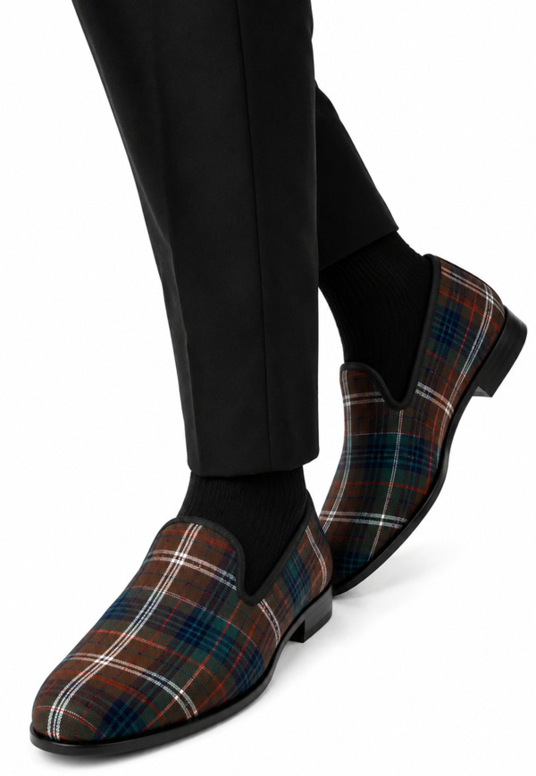 Tartan Slip-On Dress Shoes