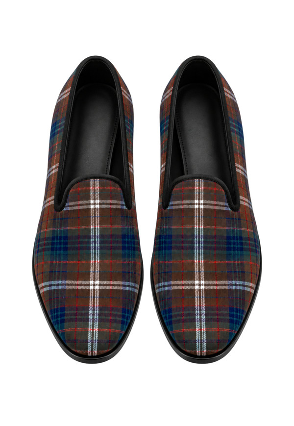 Tartan Slip-On Dress Shoes - Closeup