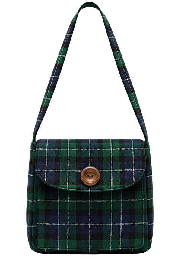 Wallace Multi Pockets Tartan Shoulder Bag