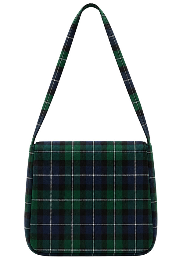 Wallace Multi Pockets Tartan Shoulder Bag