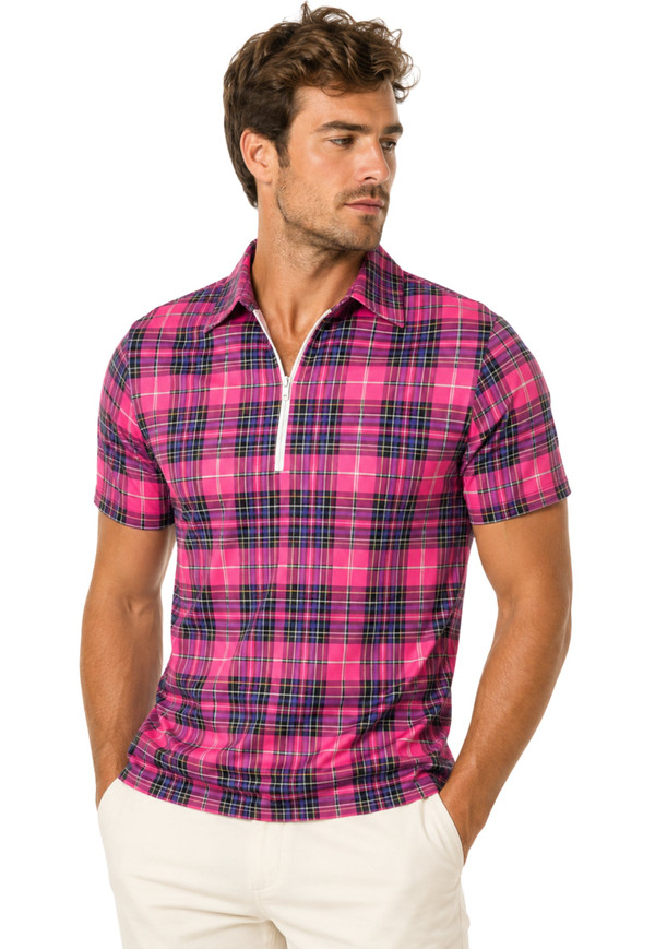 Wallace Plaid Polo Zipped Shirt