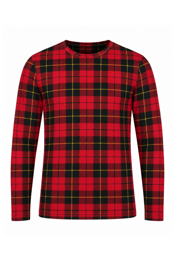 Wallace Round Neck Full Sleeve Tartan Polo Shirt