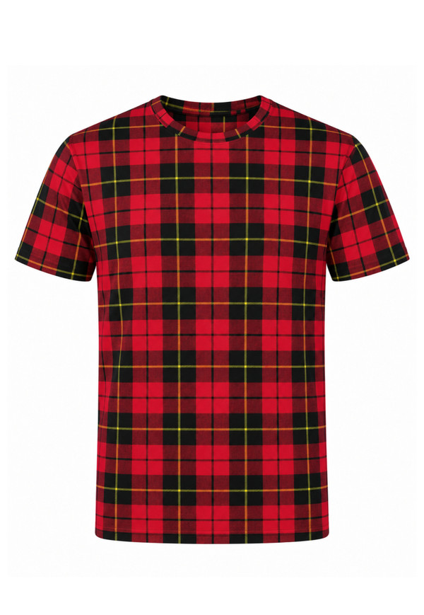 Wallace Round Neck Half Sleeve Plaid Shirt