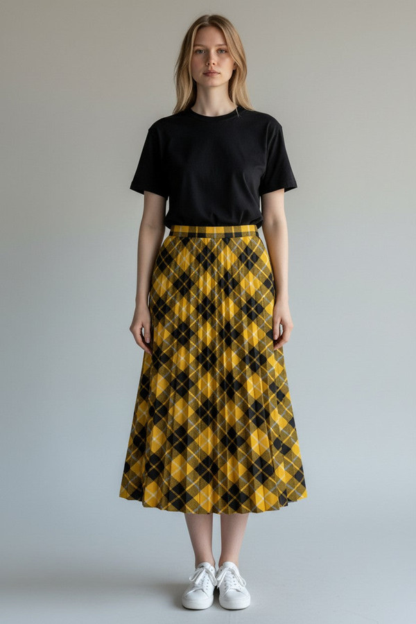 Tartan Precision Pleated Skirt