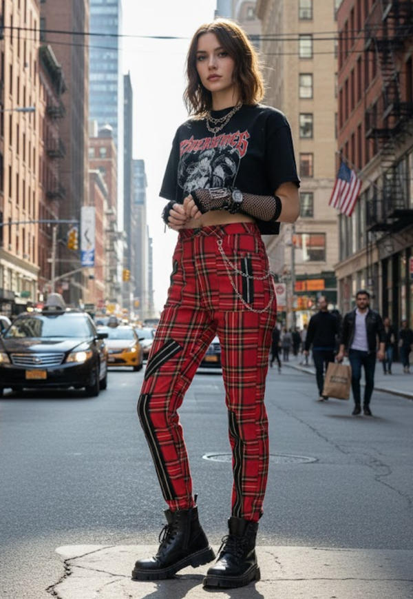 Buchanan Grunge Punk Plaid Zipper Pant