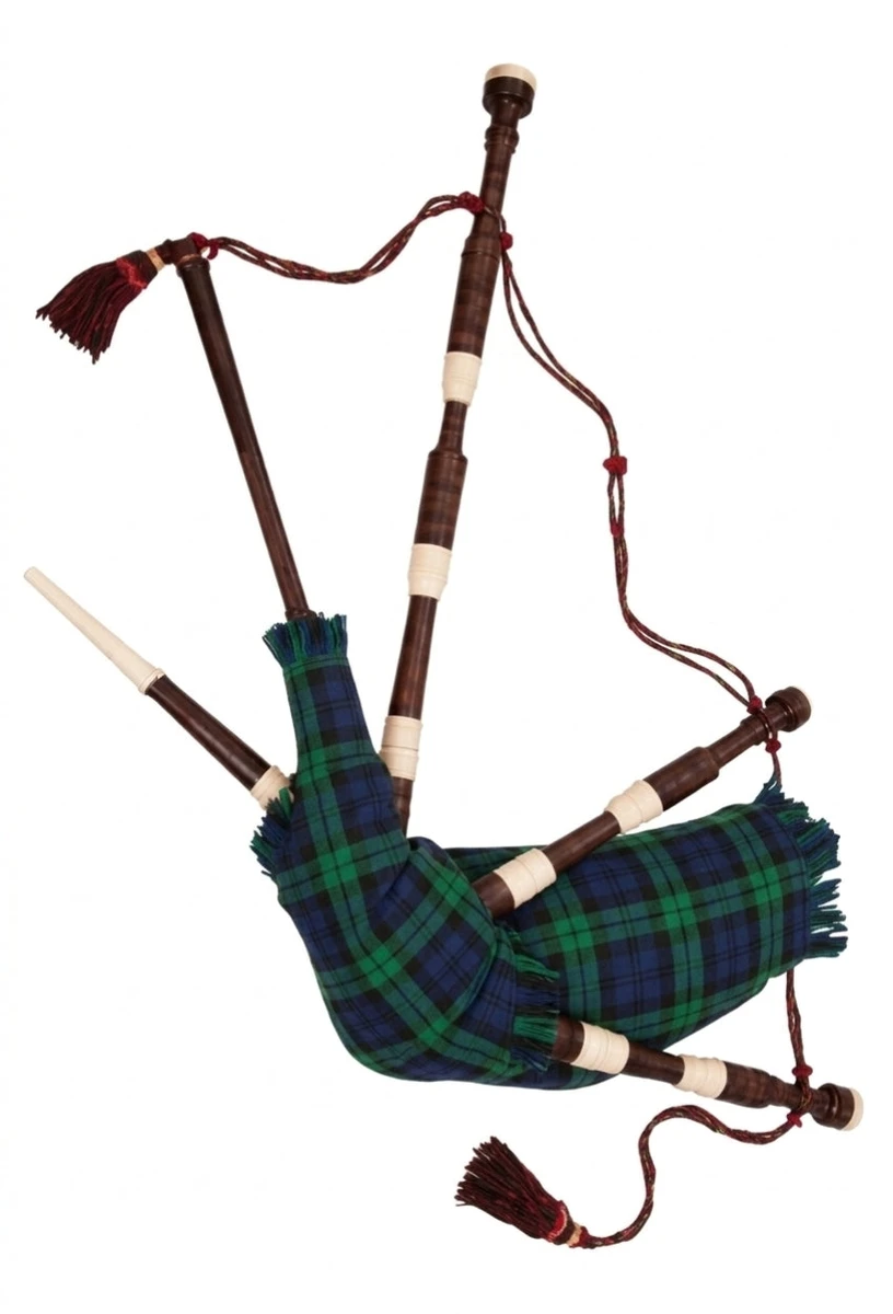 Campbell Tartan Rosewood Bagpipe Professional Set - Fully Functional