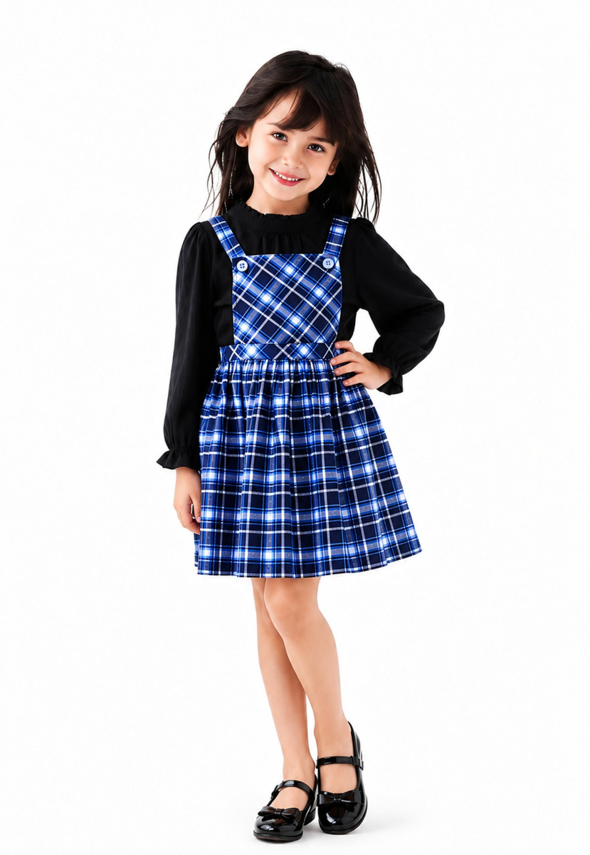 Girl's Tartan Pinafore Dress