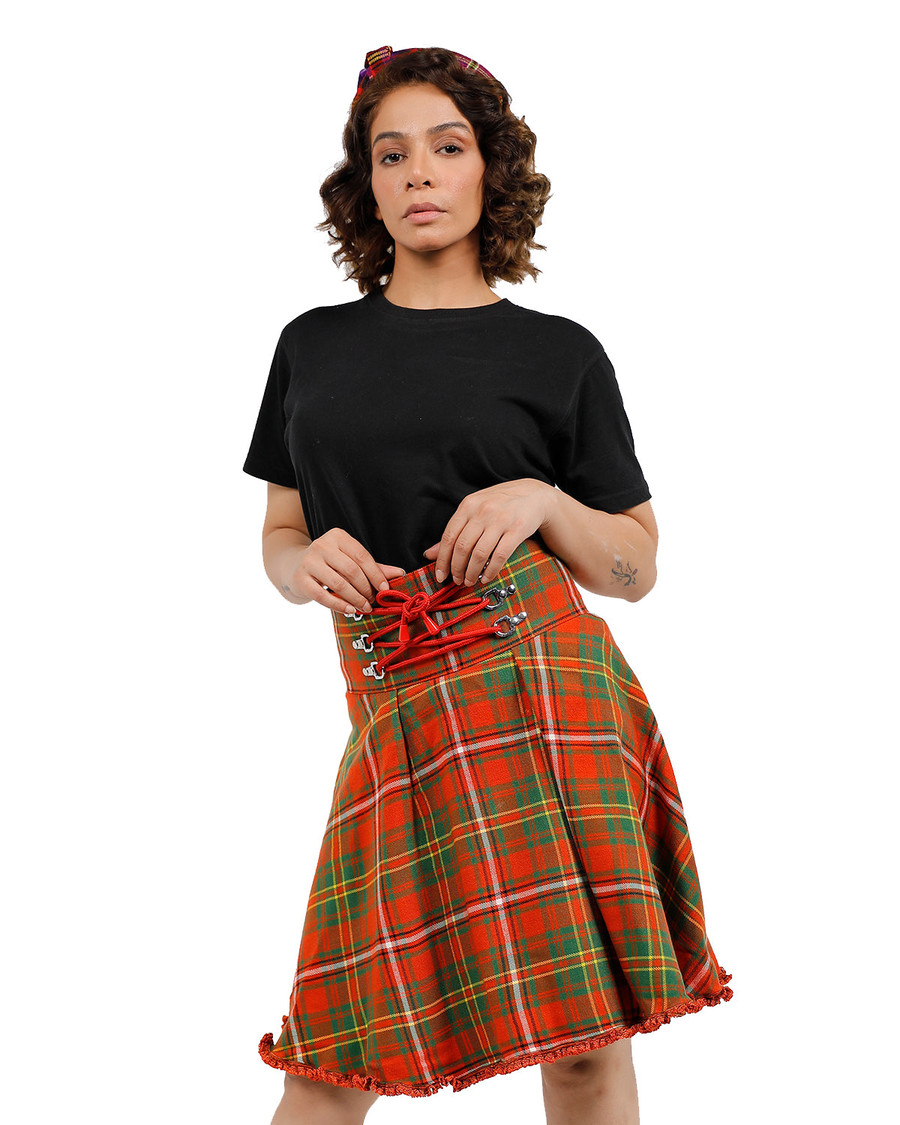 Buchanan Lace-Up Plaid Skirt