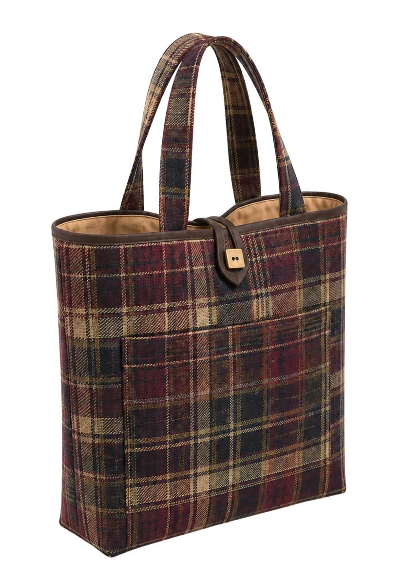 MacDonald Button Closure Tartan Tote Bag