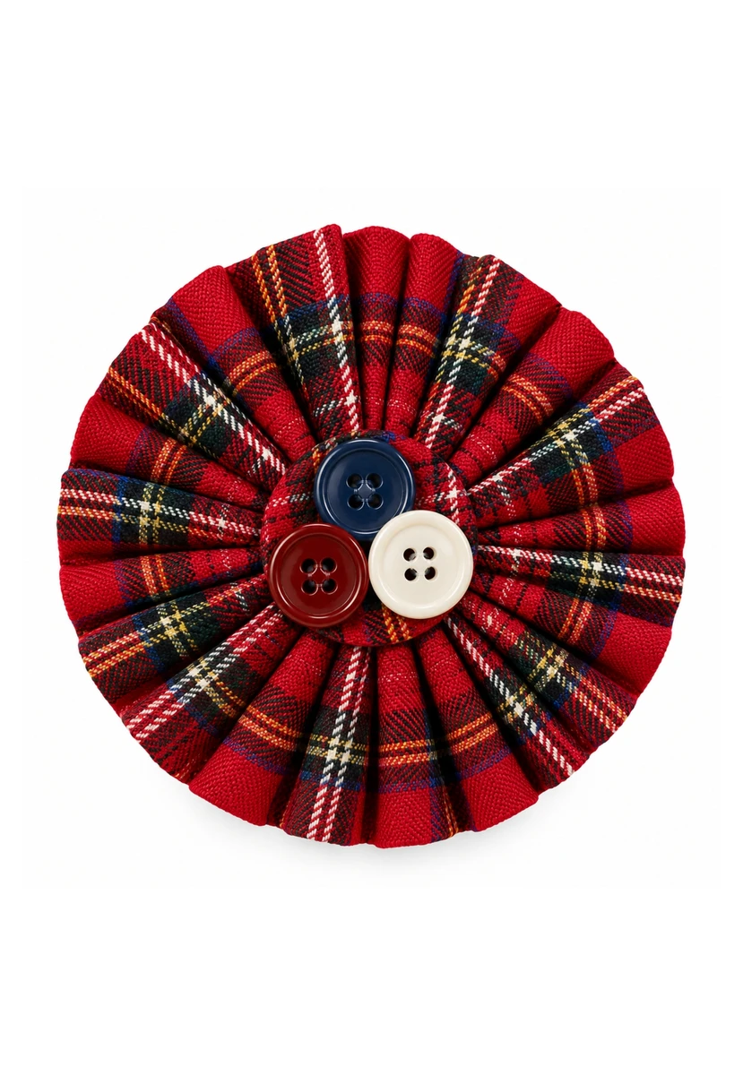 MacGregor 3 Buttons Tartan Brooch