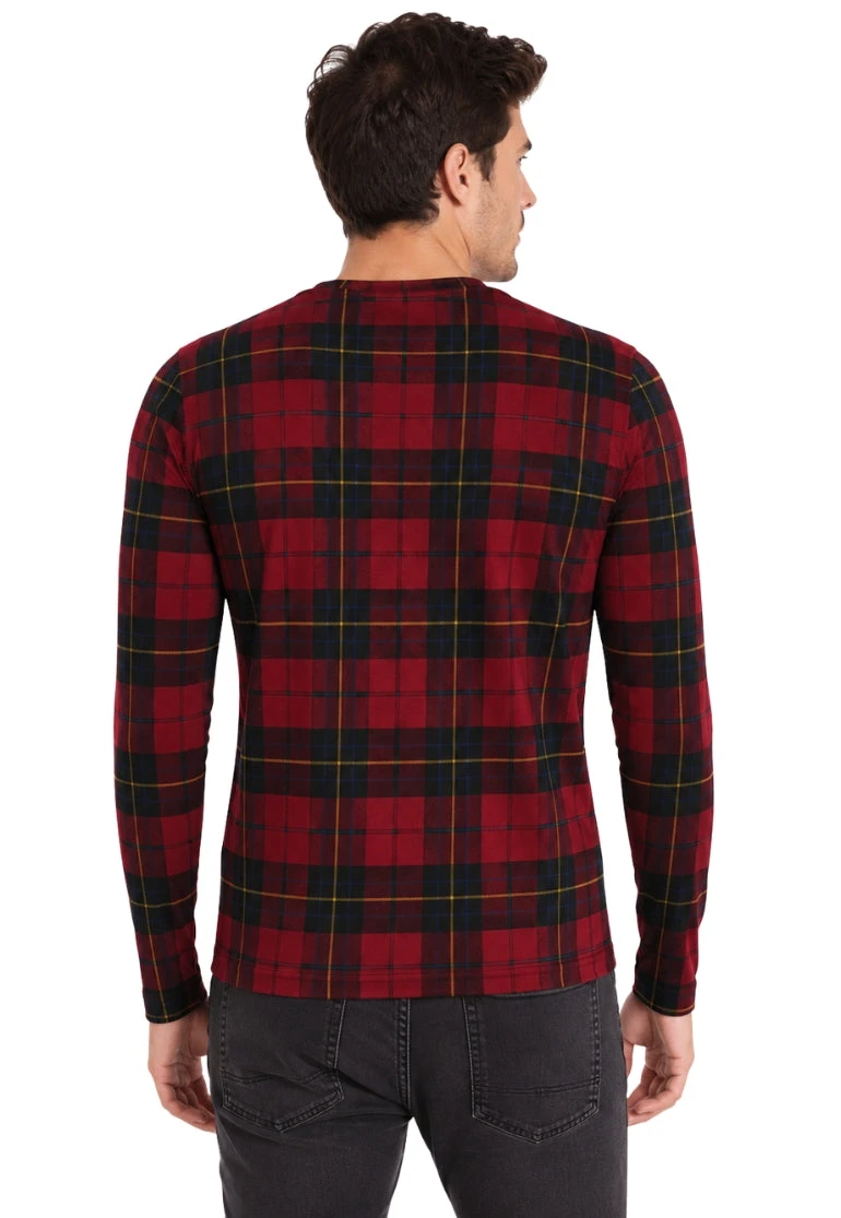 Black Watch Round Neck Full Sleeve Tartan Polo Shirt