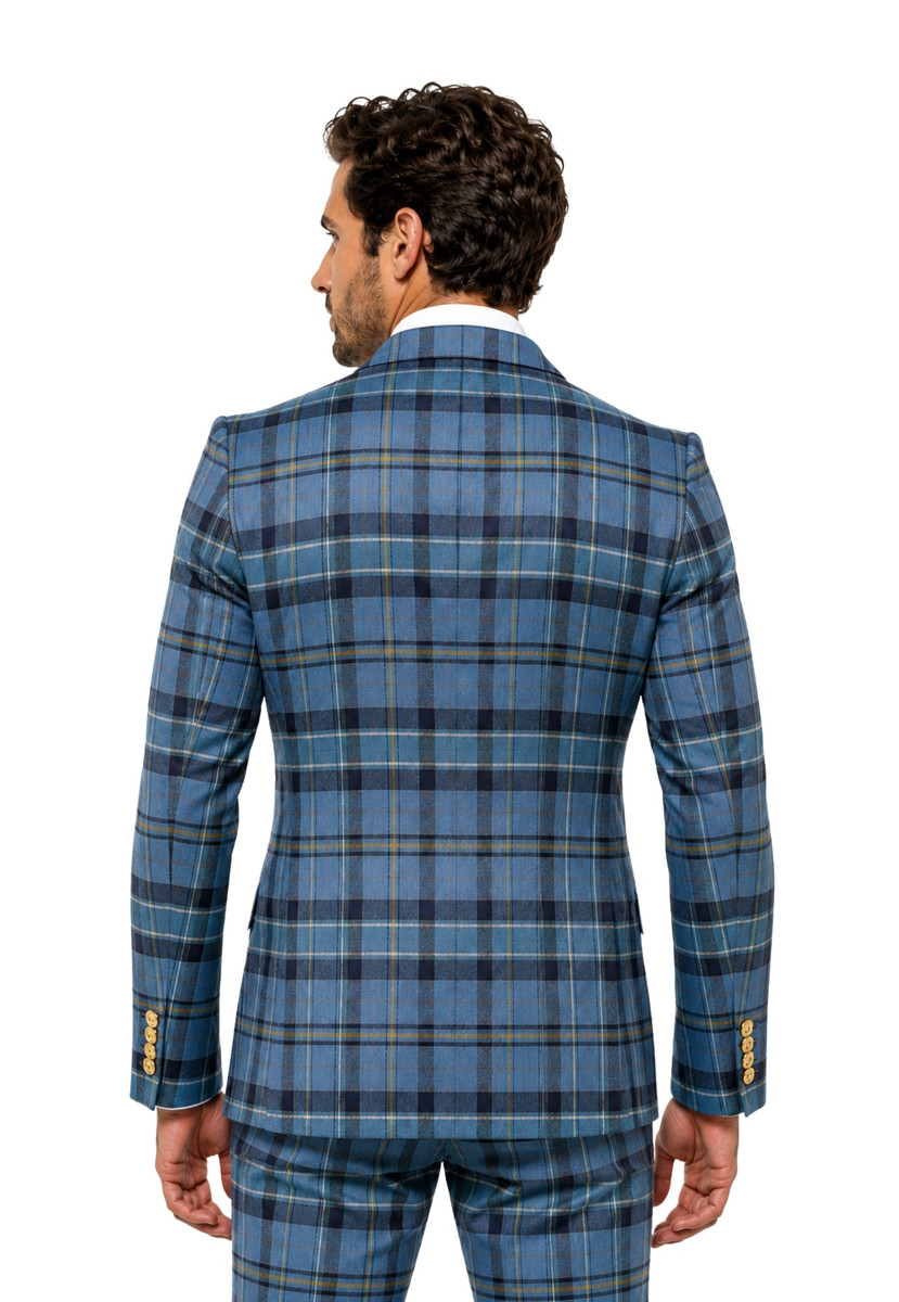 Black Watch Skinny Double-Breasted Tartan Jacket