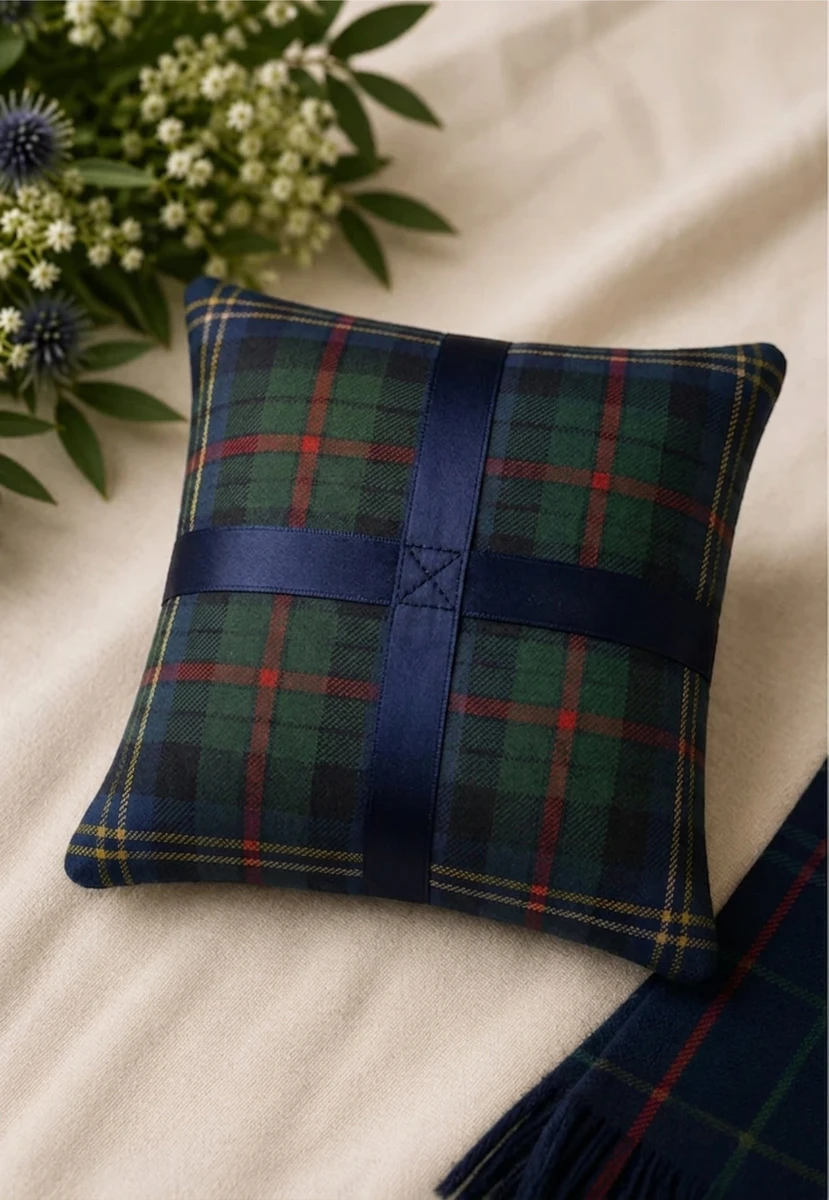 Black Watch Tartan Ring Cushion