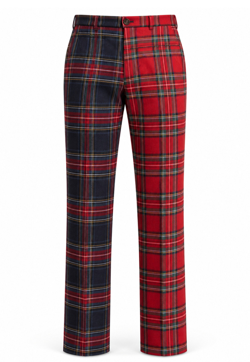 Royal Stewart Dual-Tartan Contrast Pant