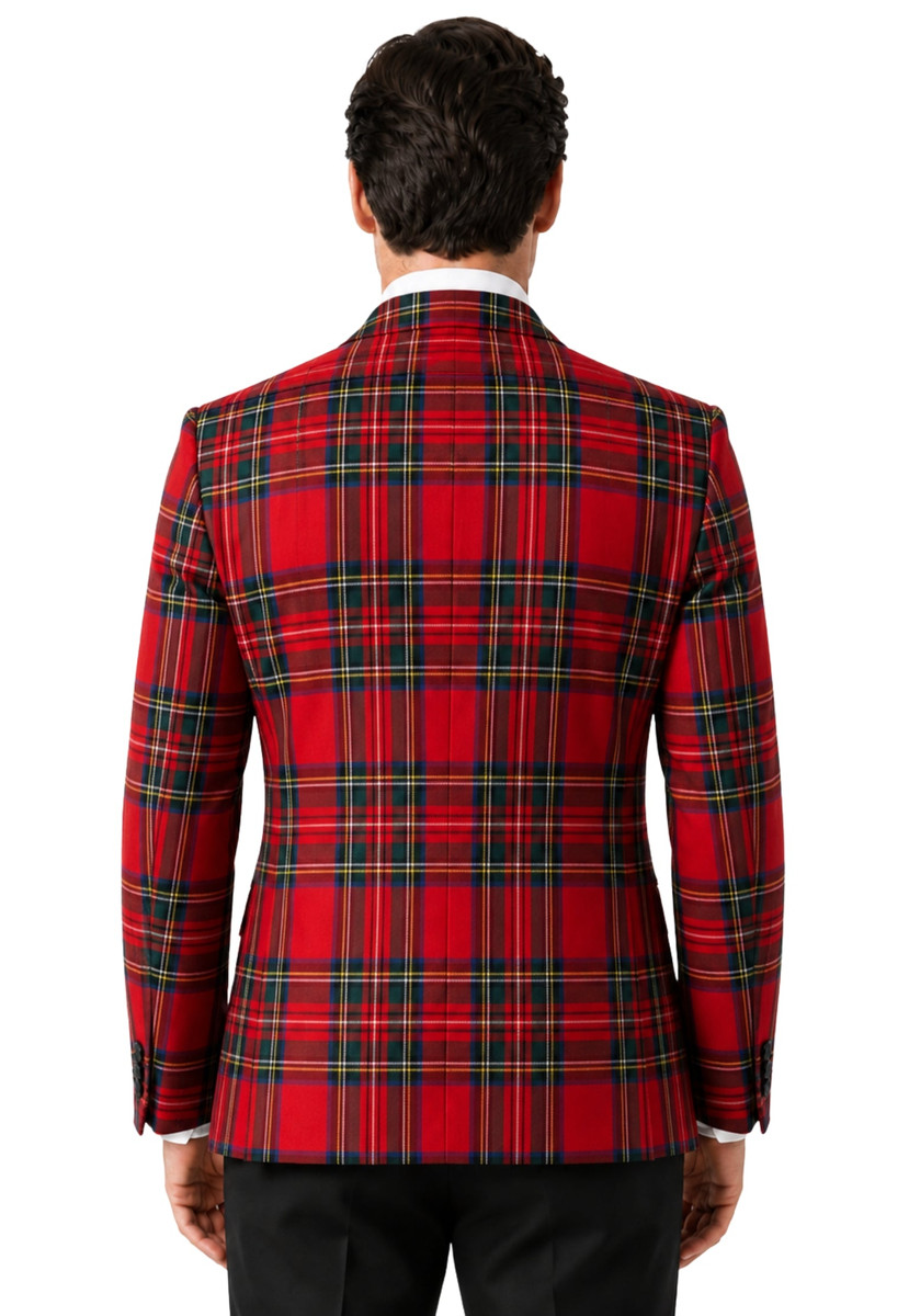 Royal Stewart Men's Double Breasted Tartan Dinner Jacket