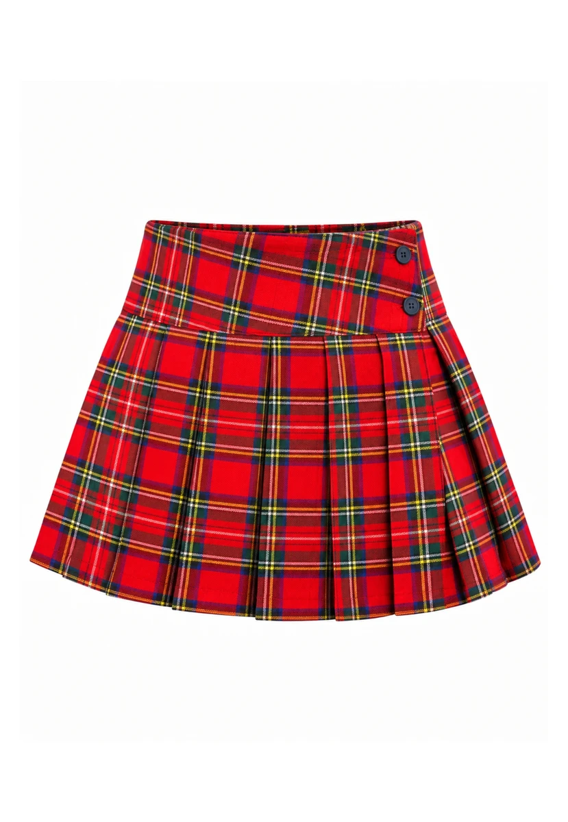 Royal Stewart Plaid Pleated Mini Skirt