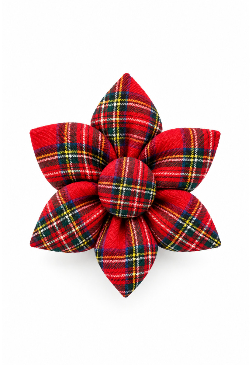 Royal Stewart Tartan Petal Brooch