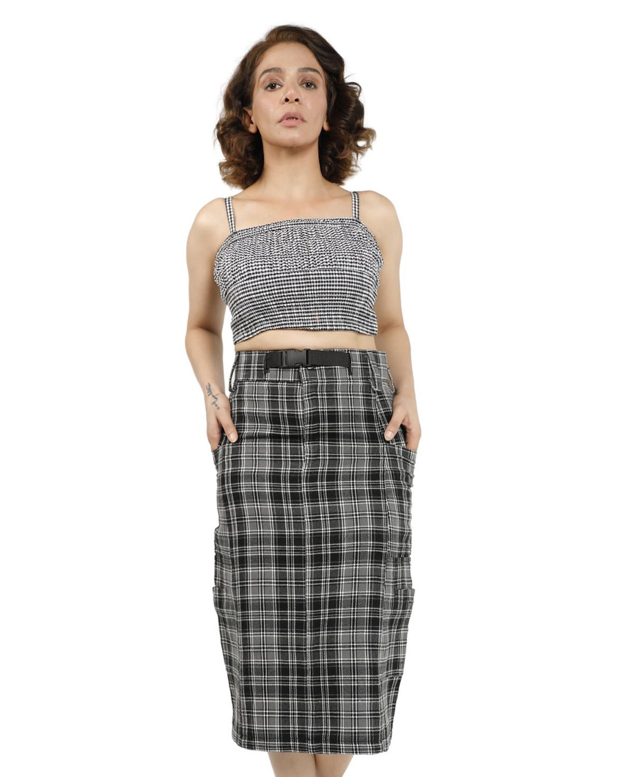 Buchanan Tailored Plaid Pencil Skirt