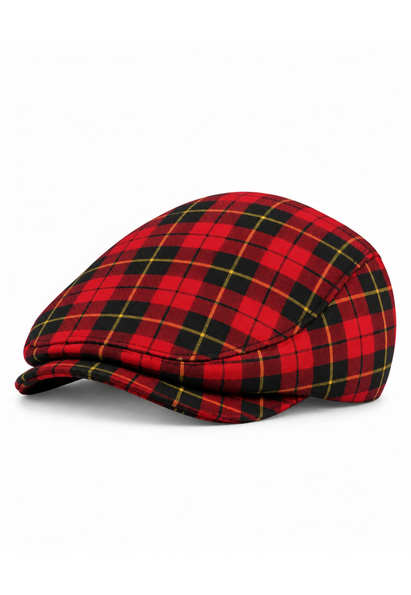 Wallace Button Down Plaid Flat Cap