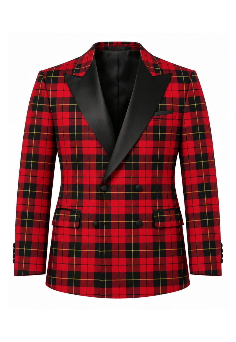 Wallace Men's Double Breasted Tartan Dinner Jacket