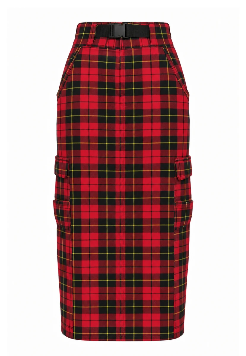 Wallace Tailored Plaid Pencil Skirt
