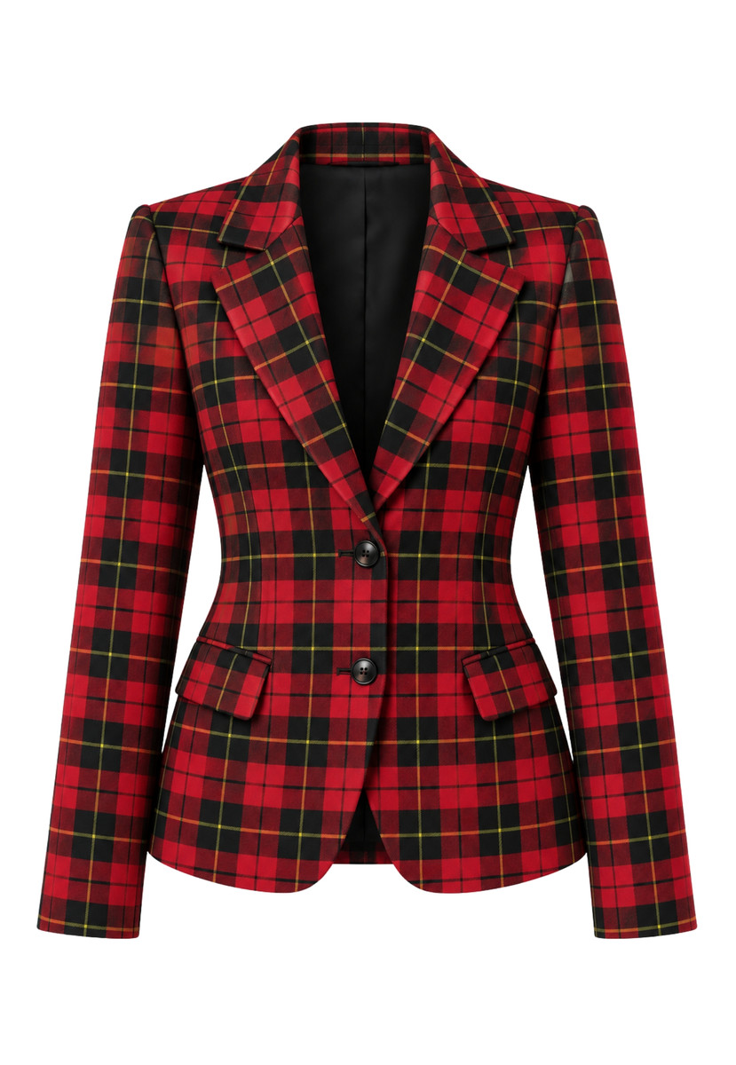 Wallace Women's Tartan Jacket 2 Button Fastening