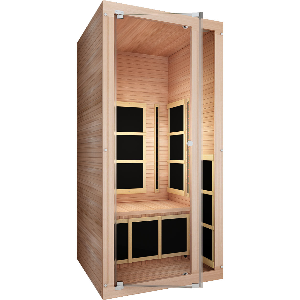 その他 IE SAUNA Tosi Red™ 1 Person Full Spectrum Infrared Sauna w/ Reversible Door