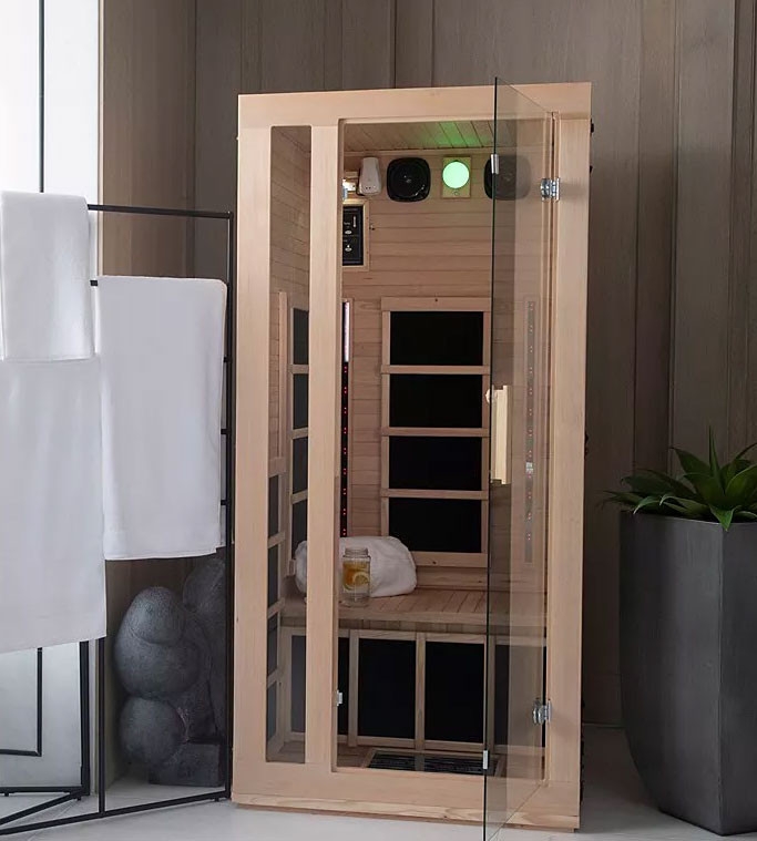 Tosi Red™ 1 Person Full Spectrum Infrared Sauna w/ Reversible Door