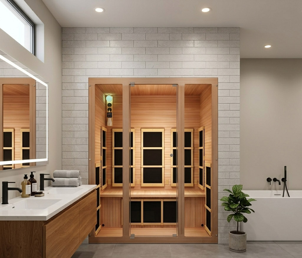 JNH Lifestyles Ensi™ 3-Person Far Infrared Sauna - Red Cedar