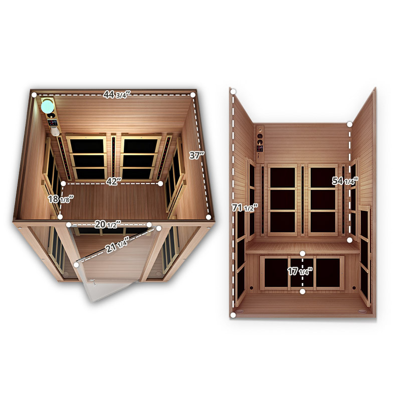 JNH Lifestyles Tosi Red™ 2-Person Full Spectrum Infrared Sauna