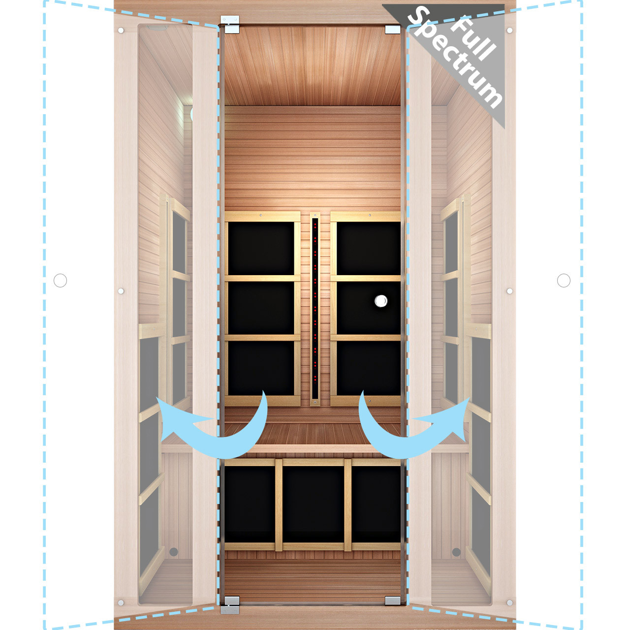JNH Lifestyles Tosi Red™ 2-Person Full Spectrum Infrared Sauna