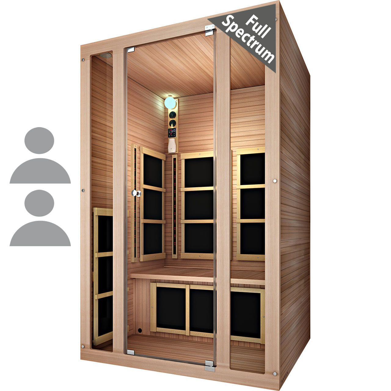 JNH Lifestyles Tosi Red™ 2-Person Full Spectrum Infrared Sauna