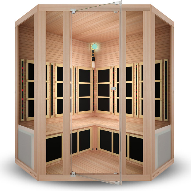 Tosi™ Corner Full Spectrum Infrared Sauna - Cedar (Ultra-Low EMF)