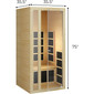 Tosi+™ High-Heat 170°F 1-Person Full Spectrum Infrared Sauna (Ultra-Low EMF)