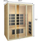 Tosi+™ High-Heat 170°F 3-Person Full Spectrum Infrared Sauna (Ultra-Low EMF)