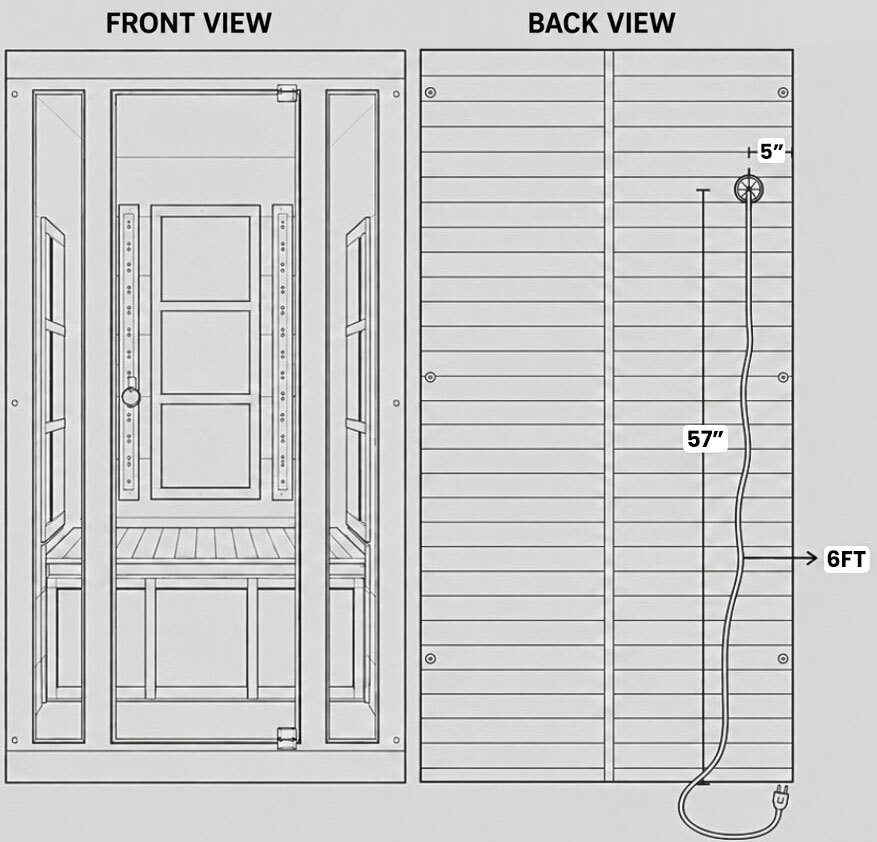 Arki Duo two-person sauna dimensions