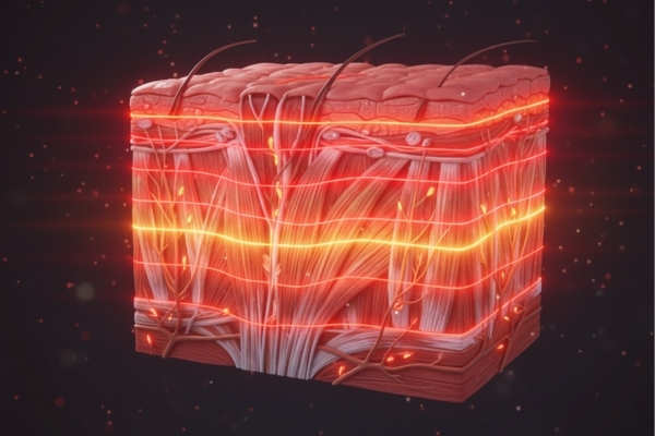 Layered diagram of infrared penetration
