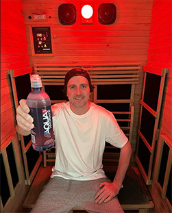 Greg Lutzka in JNH Lifestyles Sauna