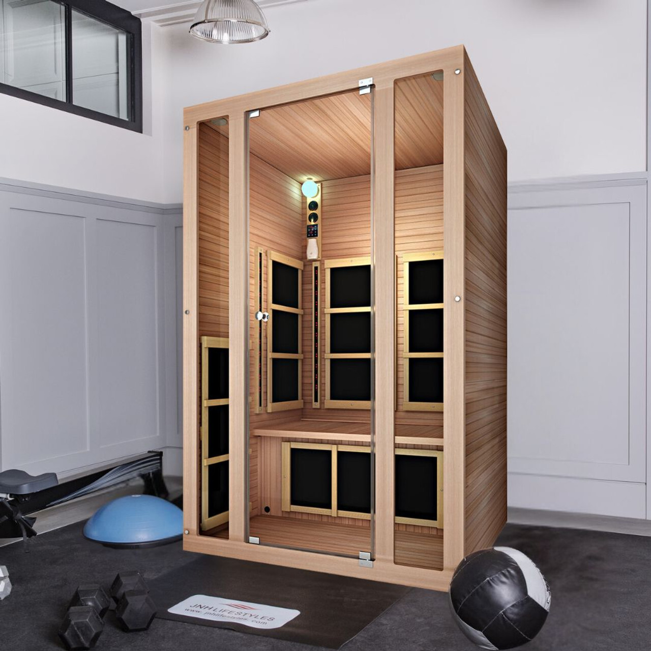 Tosi Red 2 Person Sauna in the Home Gym