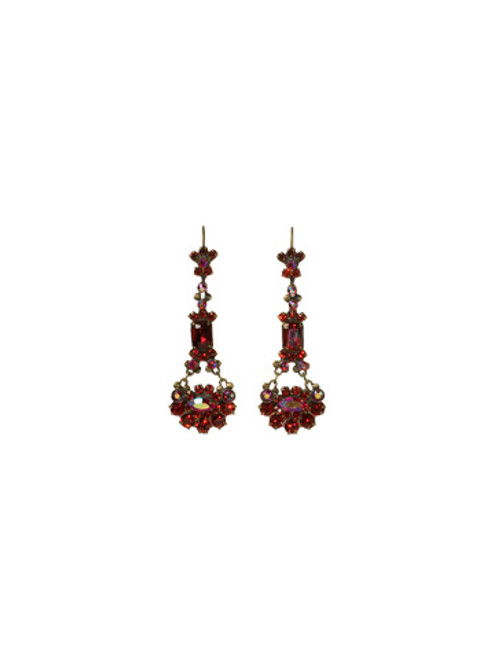 Sorrelli CRANBERRY - Crystal French Wire Drop Earrings ~ EBT10AGCB | Adares Boutique