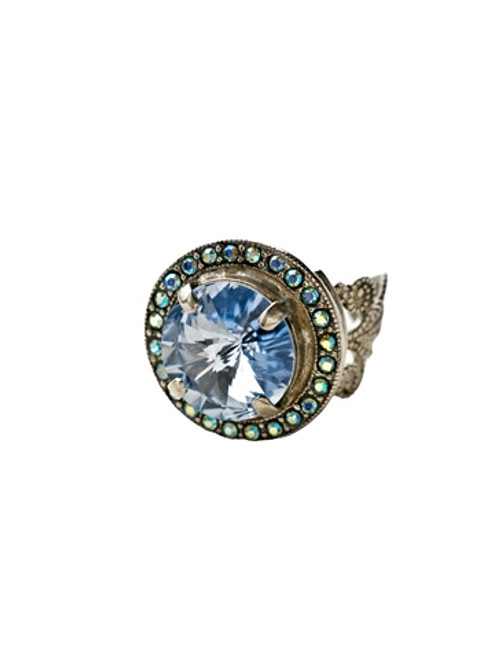 Sorrelli Ice Blue- Bold Bauble Crystal Ring~ RCM5ASIB | Adares Boutique