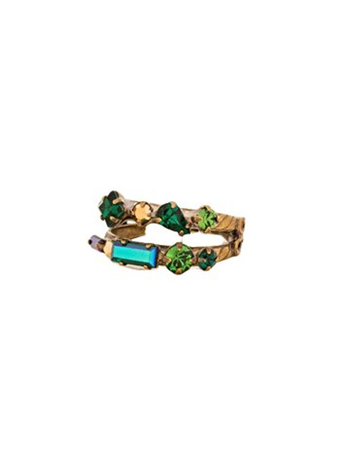 Sorrelli WILD FERN - Multi-Cut Double Band Crystal Ring~ RDB4AGWFN | Adare's Boutique