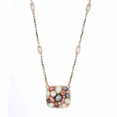 Michal Golan CONSTELLATION- Square Pendant on Long Chain Necklace ~ N3638 | Adare's Boutique