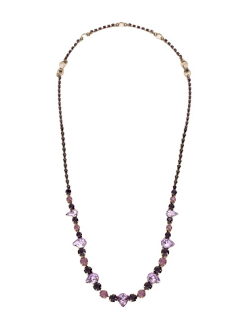 Sorrelli African Violet- Pear and Round  Cut Crystal Necklace~ NCR19ASAFV | Adares Boutique