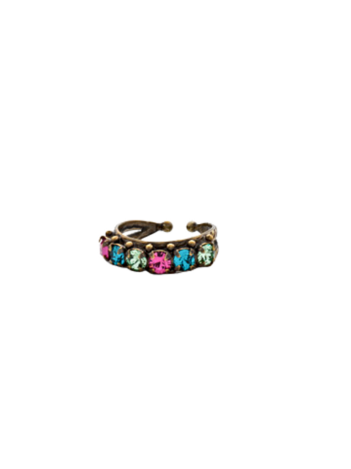 Sorrelli HAPPY BIRTHDAY Slim Crystal Ring - RCR111AGHB | Adare's Boutique