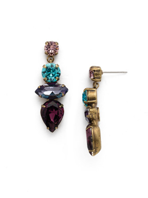Jewel Tone Crystal Earrings by Sorrelli~EDQ27AGJT | Adares Boutique