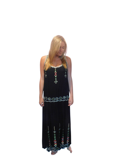 Long Indie Embroidered Dress By Lakra