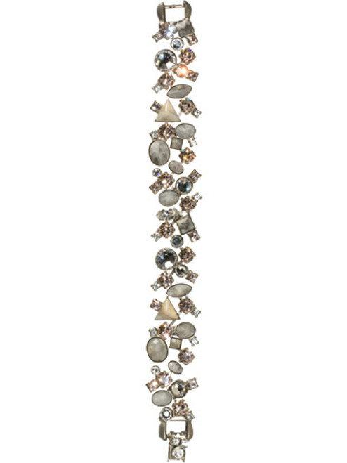 Sorrelli SNOW BUNNY- Wide Crystal and Cabochon Collage Bracelet~ BAZ11ASSNB  | Adares Boutique