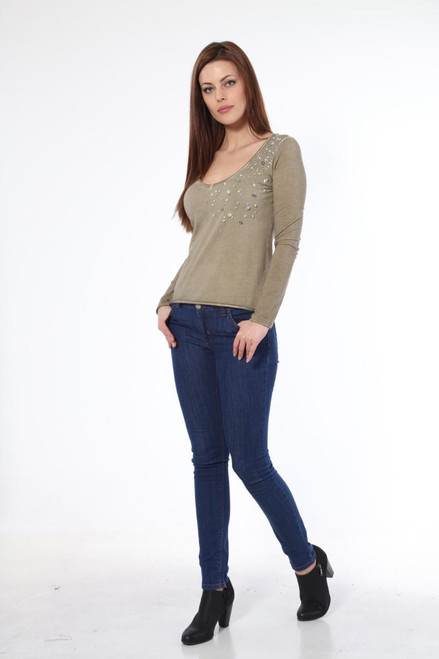 ZARGA Embellished Long Sleeve Top~ZR05 | Adares Boutique